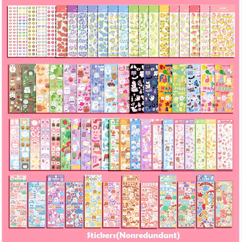 Vsco 670 PCS Vinyl Aesthetic Stickers Luxury Guka Suit with Storage Box Gooka Stickers for Hand Account for Girls, Kids, Children (X013)