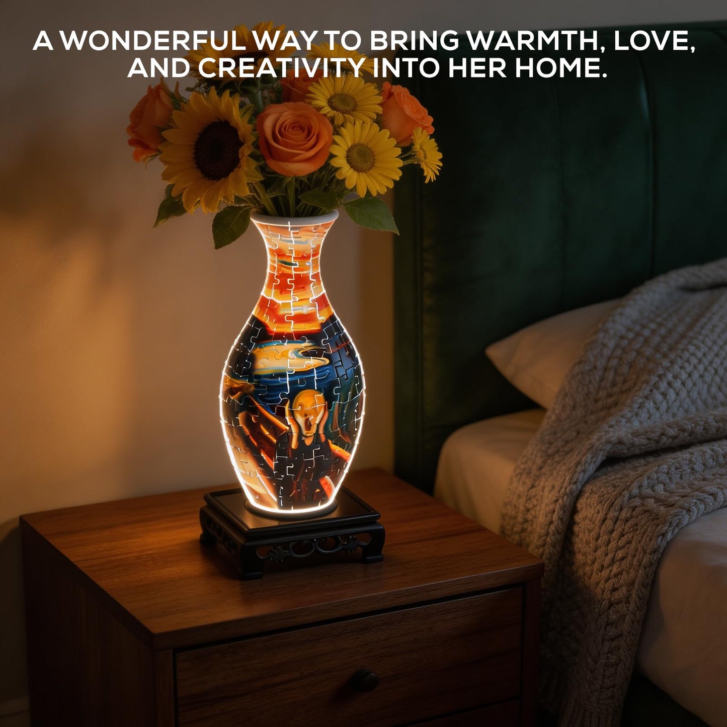 MERRTO 3D Puzzle Vase - 160-Piece Interlocking Plastic DIY Flower Vase, Home Decor/Stress Reliever/Floral Arrangement Art, Unique Creative Gift