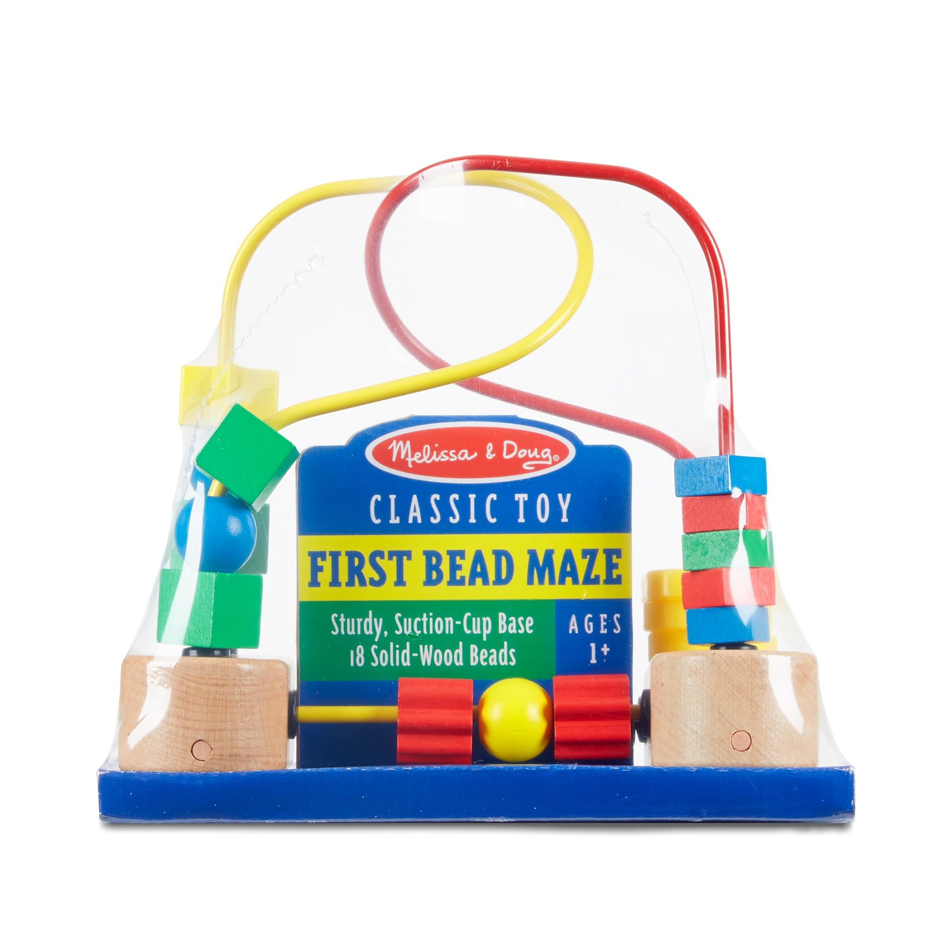 Melissa & Doug First Bead Maze - Wooden Educational Baby Toy with Suction Cups, for Floor, High Chair or Toddler Table, Toddler Toys for Girls & Boys