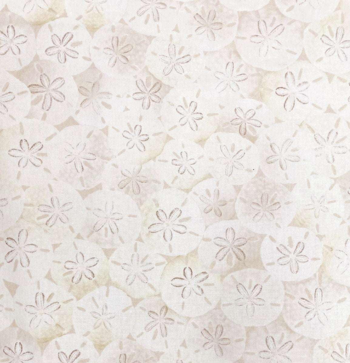 Timeless Treasures Fabrics Beach Dreams, Take Me Away Packed Sand Dollars On Beach Sand