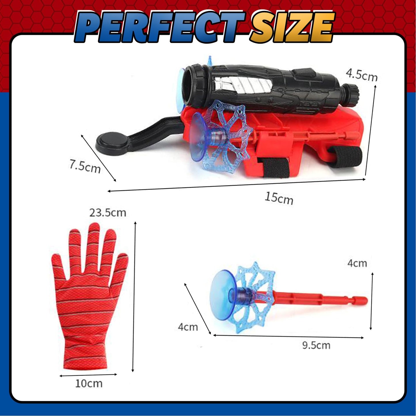 3 Sets Spider Web Shooters Halloween Party Favors Decorations for Kids Wrist Launcher Toys with Hero Gloves Auto Resetting Boards Spider Cape and Mask