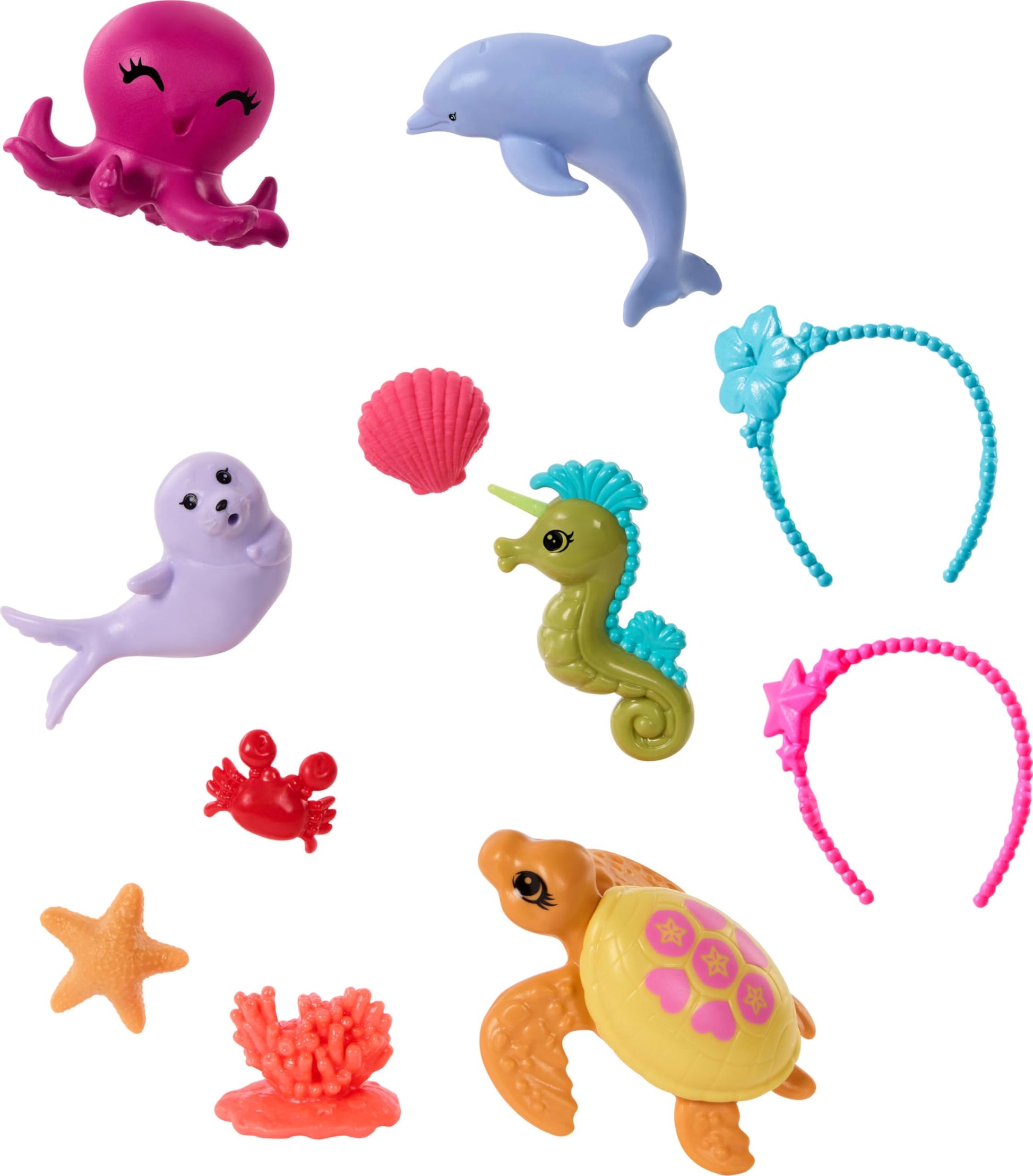 Mermaid Barbie Dolls 2-Pack: Sea Animals, Headbands & Ocean Accessories by Barbie