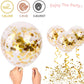 Zesliwy Black and Gold Confetti Balloons,50pcs 12In,Latex,Party Decor