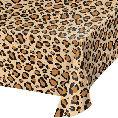 Creative Converting 329660 Leopard Anial Print Plastic Tablecloth