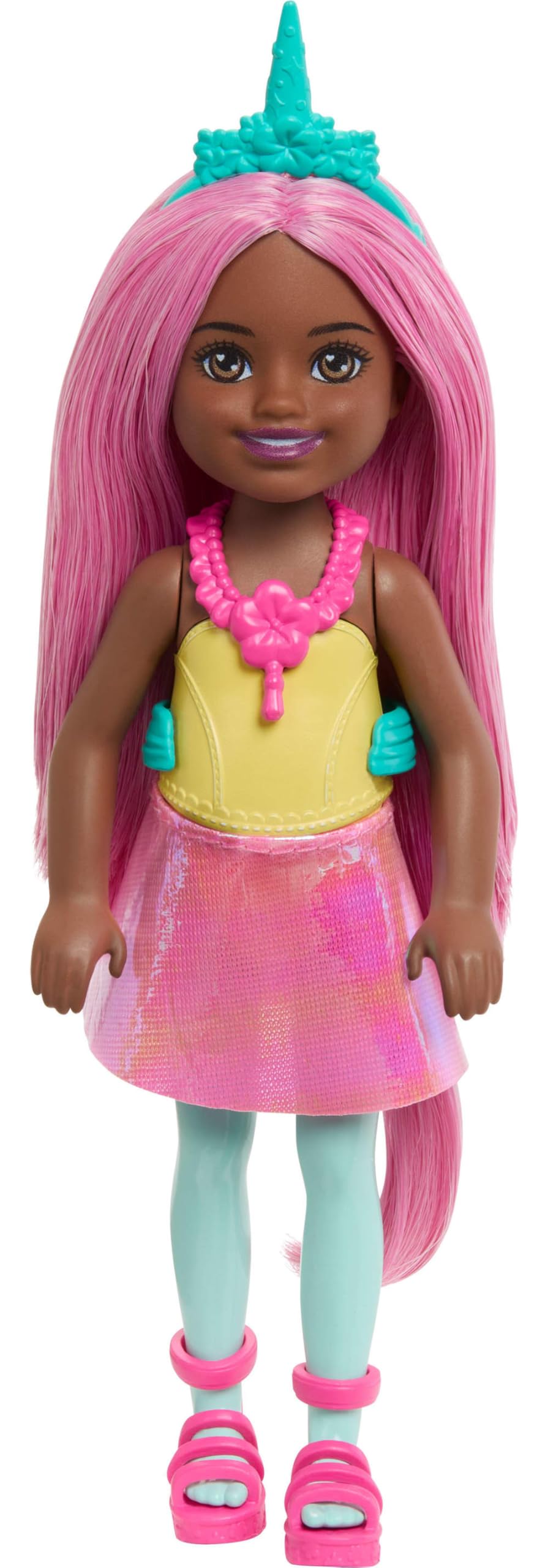 Barbie Chelsea Unicorn Small Doll (6-Inch) with Pink Hair Wearing Removable Tail, Shoes & Hair Accessory, 6-inch Toy
