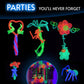 Glow King Neon Tying Balloons - Fluorescent Neon Glow Party Balloons for Tying Balloon Animals - Blacklight Reactive Party Supplies - Neon Party