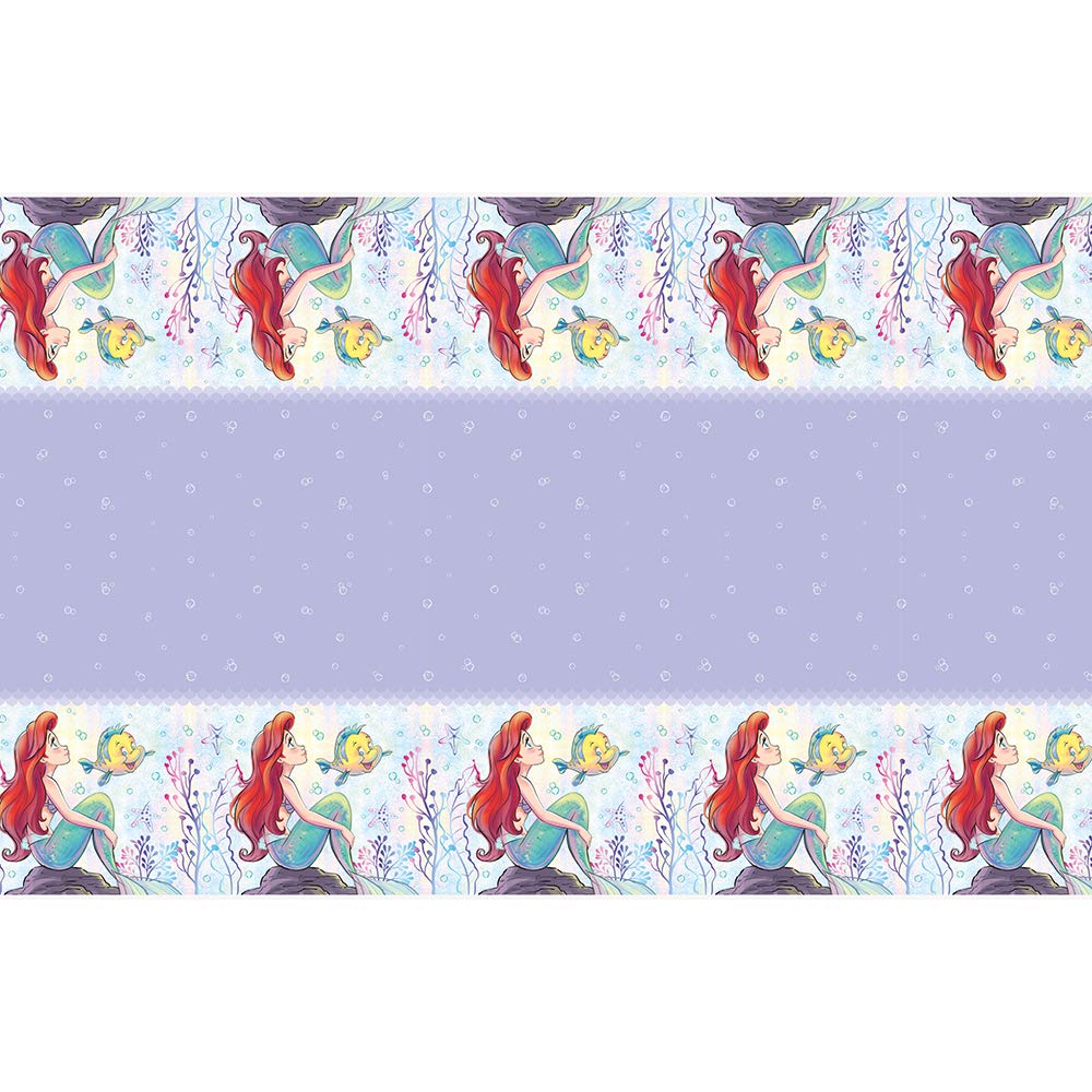 Disney The Little Mermaid Rectangular Plastic Table Cover - 54" x 84", 1 Pc