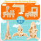Onshine Large Wooden Blocks for Toddlers 1-3, 64 Pieces Big Wood Building Blocks Set with Wooden Storage Box, Large Toddler Blocks Building