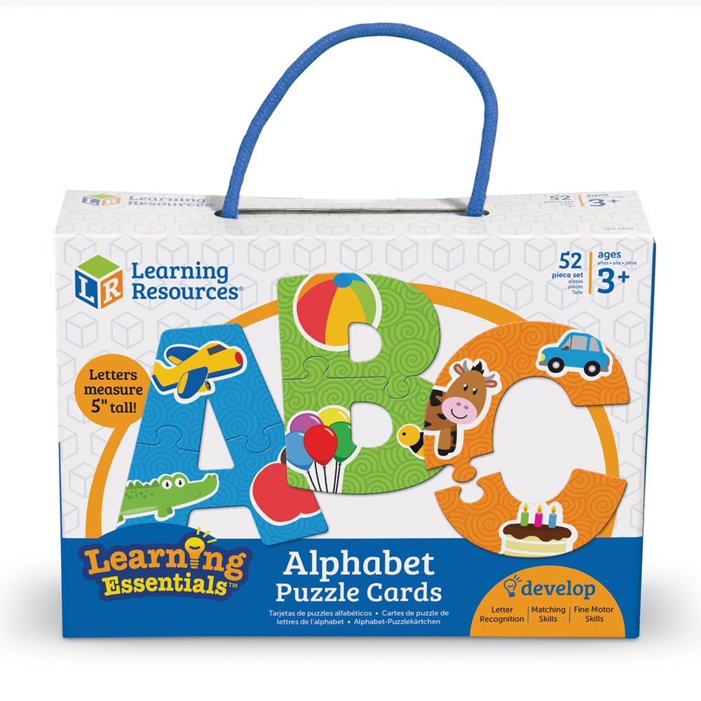 Learning Resources Alphabet Puzzle Cards, Early ABCs, Toddler Puzzle, 26-Self Correcting Puzzles, Alphabet Toys for Toddlers, ABC toys, 52 Pieces,