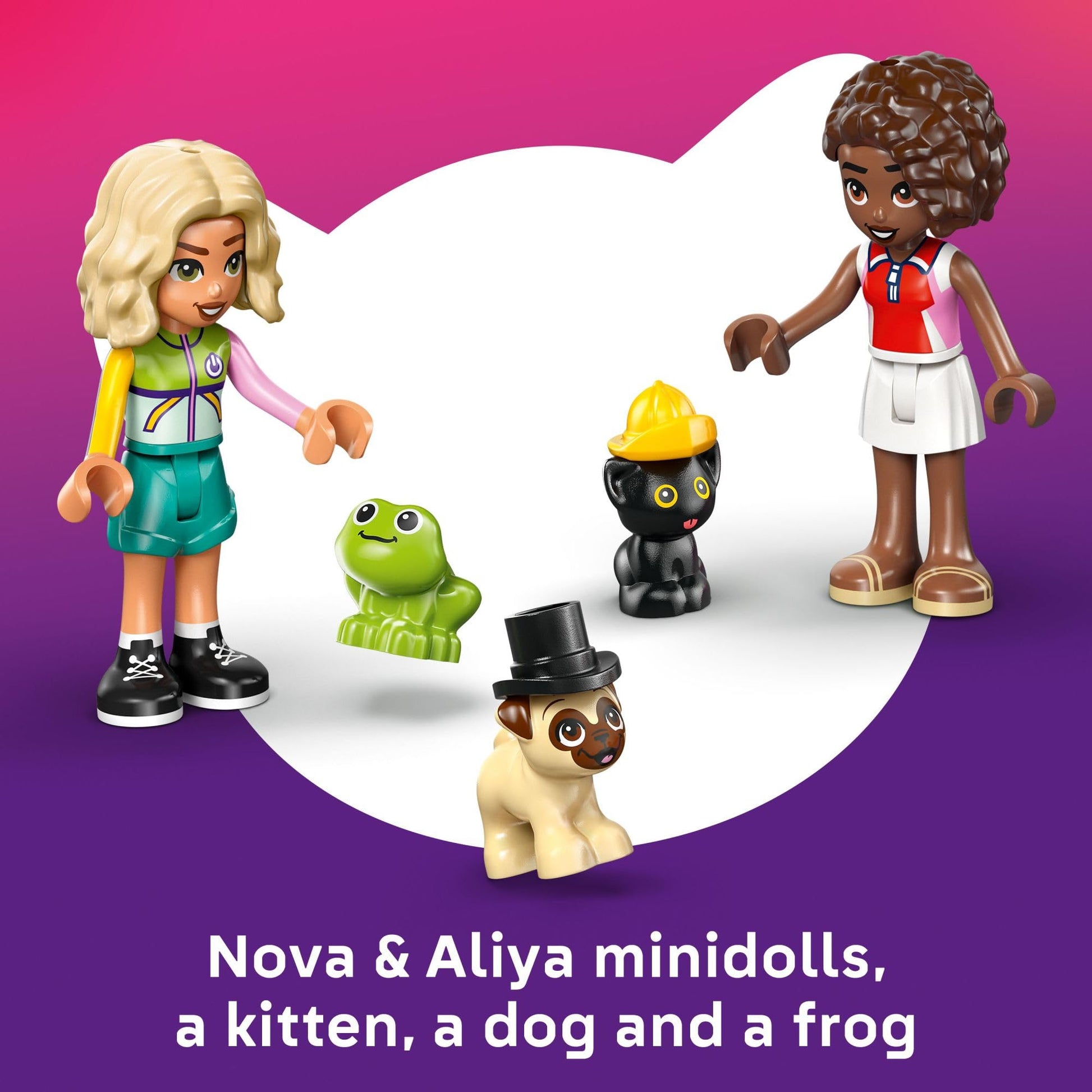 LEGO Friends Pet Accessories Van Building Toy for Girls & Boys - Pretend Play Set for Kids, Ages 6+ - W/Nova & Aliya Minidolls, 3 Pet Figures