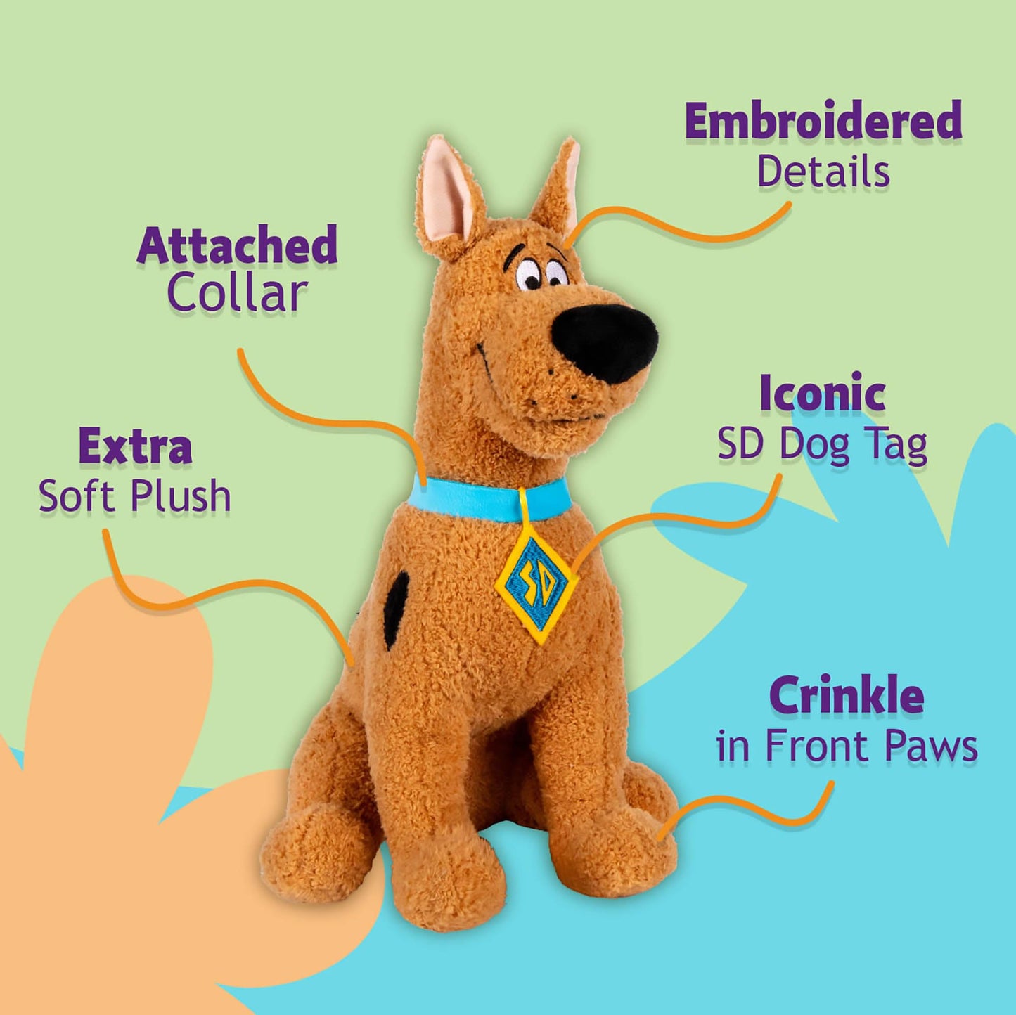 Kids Preferred Warner Bros. Scooby-Doo Cuteeze Extra Soft Plush Stuffed Animal Toy for Baby and Toddler Boys and Girls - 13 Inch Size