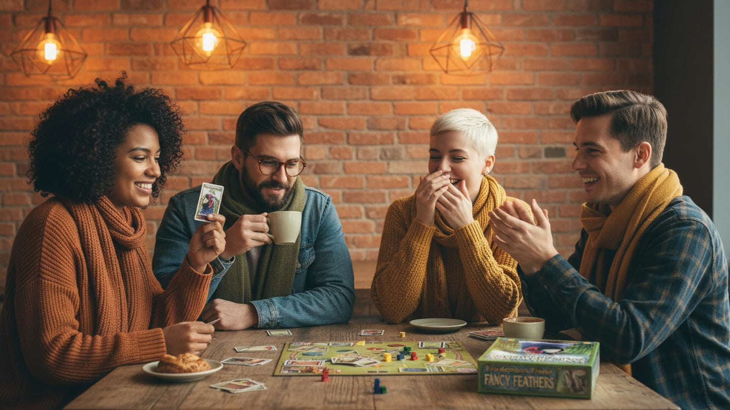 Rio Grande Games Fancy Feathers Card Game for Family Game Night, 2 to 6 Players, Ages 8 and Up, 15 to 30 Minute Quick Board Games