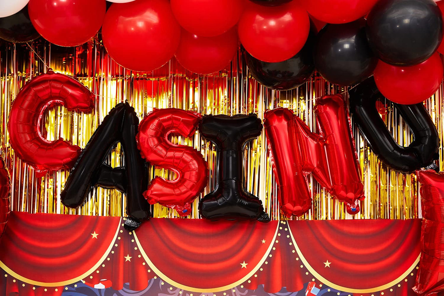 Casino Theme Party Decoration Las Vegas Birthday Party Dino Casino Night Poker Party Supplies Set for Adults Include Balloon Garland Kit, Casino