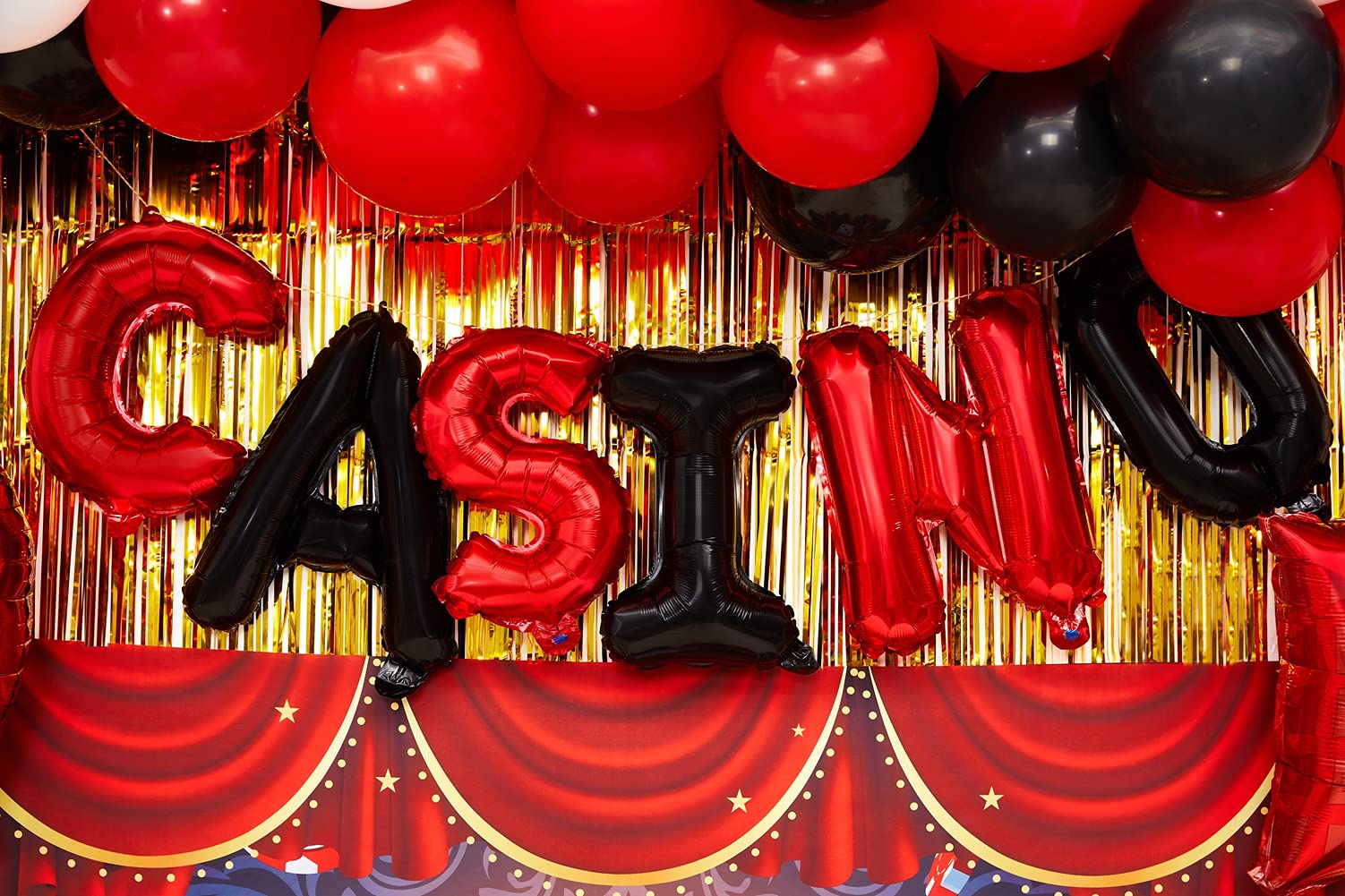 Casino Theme Party Decoration Las Vegas Birthday Party Dino Casino Night Poker Party Supplies Set for Adults Include Balloon Garland Kit, Casino
