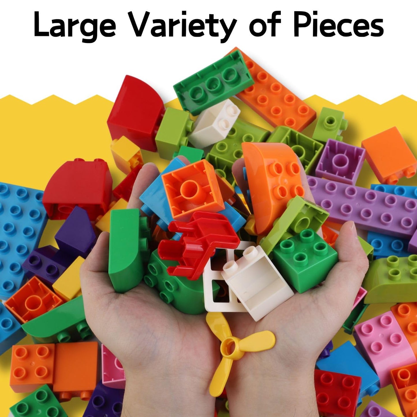 Liberty Imports Big Building Blocks 166 Pieces with Storage Organizer Box, Large Bricks Set Educational Learning Classic Construction Toy Set