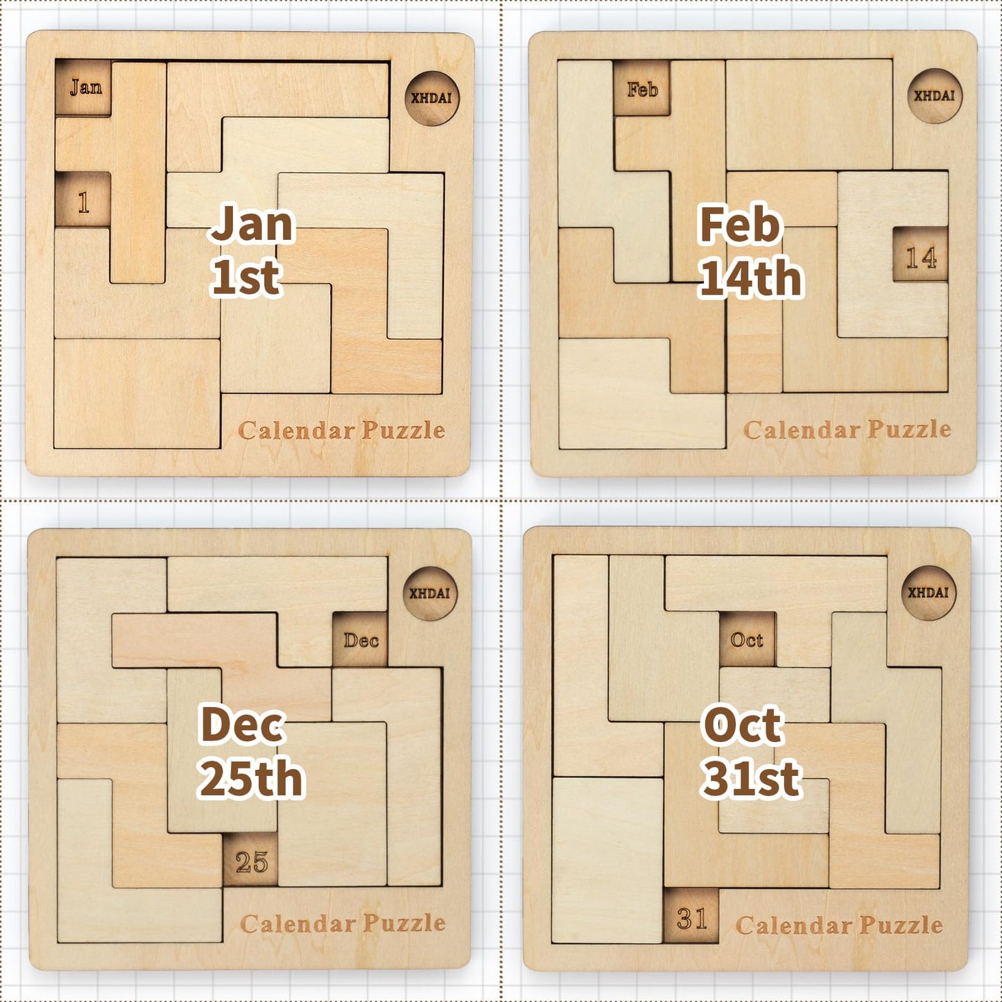 Daily Calendar Puzzle Wooden?Jigsaw Puzzle Board for Adults,Challenge 365+ for Every Day,Puzzle Advent Calendar.