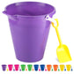 4E's Novelty 9" Large Sand Bucket with Shovel [12 Pack Bulk] Beach Buckets - Beach Toys for Kids & Toddlers, Party Favors Basket Holders, End of Year