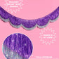 xo, Fetti Purple + Silver Scallop Fringe Banner | Birthday Decor, Party Backdrop, Disco Party, Whimsical, Iridescent Garland, Girly Glam, Kids Party