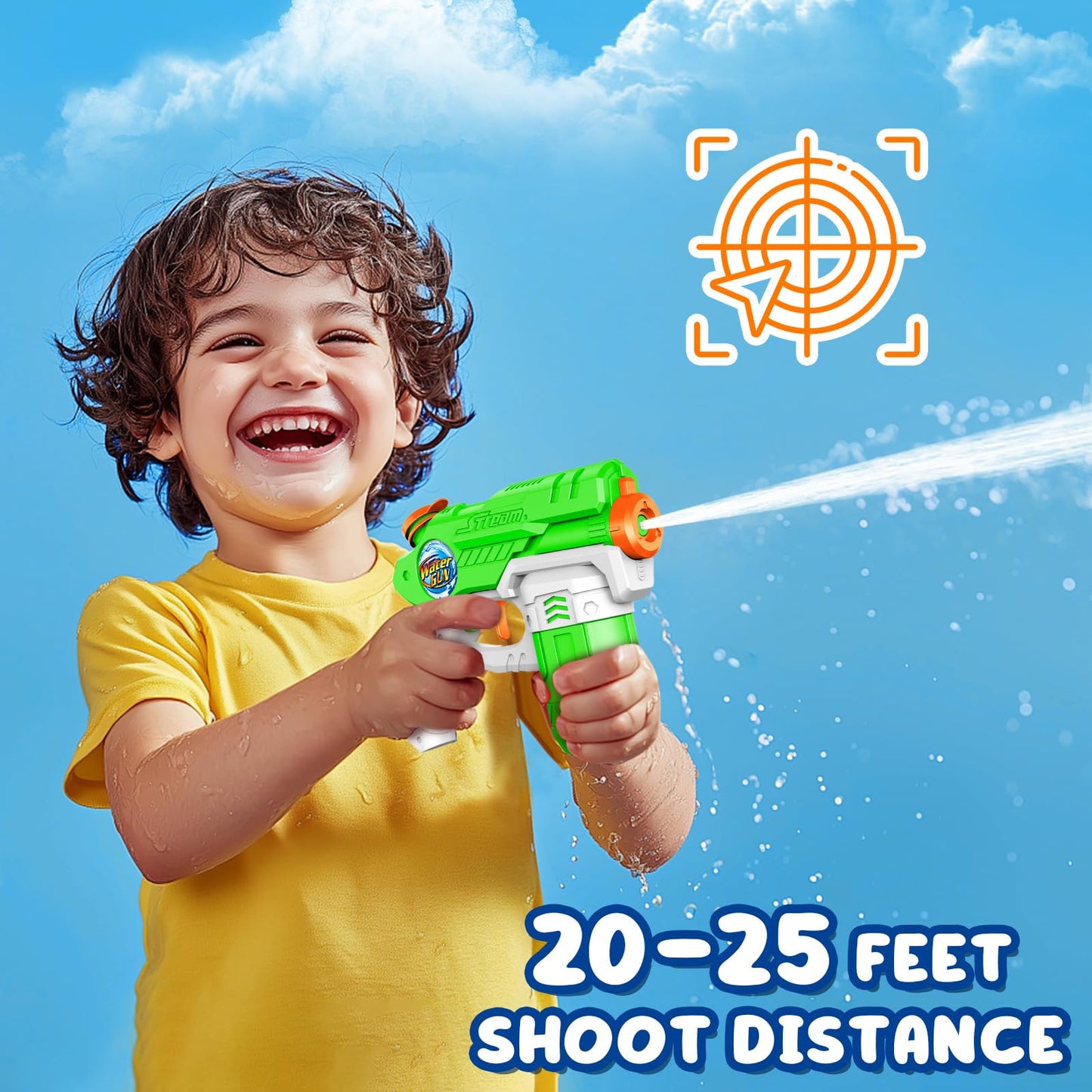 Water Guns for Kids Adults, 6 Pack Squirt Guns Soaker Blaster 220CC Capacity Long Range Super Water Gun Pistols for Boys Girls Toddlers Swimming Pool