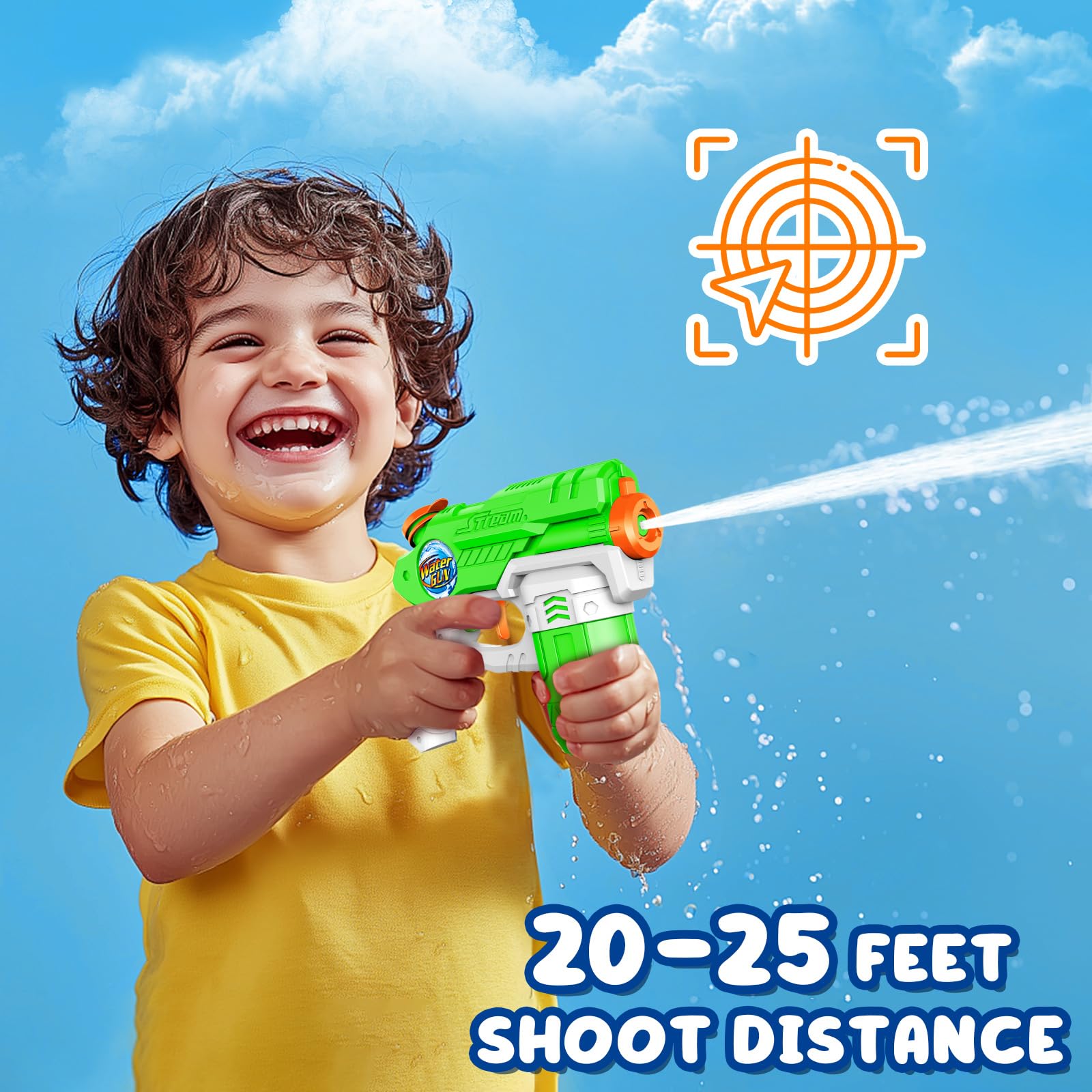 Water Guns for Kids Adults, 6 Pack Squirt Guns Soaker Blaster 220CC Capacity Long Range Super Water Gun Pistols for Boys Girls Toddlers Swimming Pool