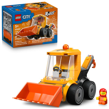 LEGO City Rides - Construction Loader Building Toy for Kids - Pretend Play Set for Boys & Girls, Ages 5+ - Construction Toy W/Backhoe, Loader Bucket