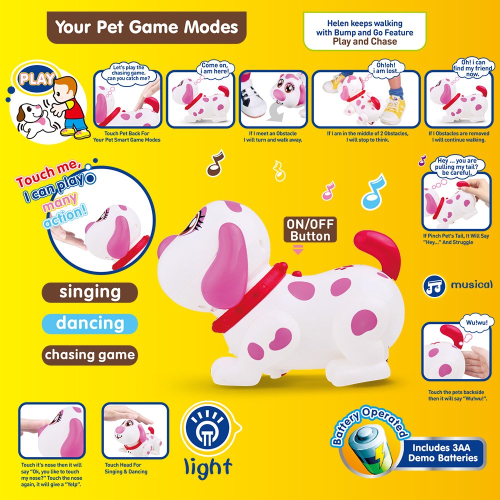 WEofferwhatYOUwant Robot Dog Helen - Interactive Talking Puppy for Girls - Electronic Pet Toy Walks, Talks, Barks, Dances & Sings - Touch Sensors