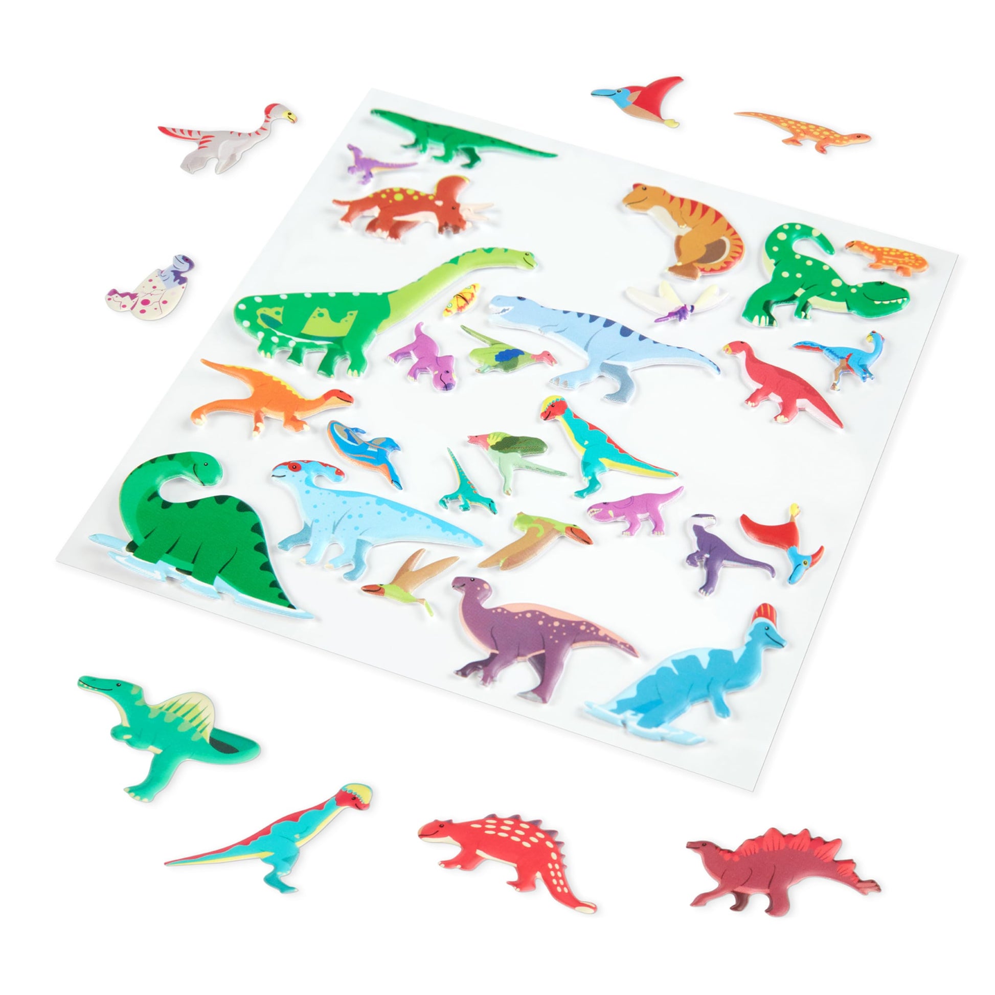 Melissa & Doug Dinosaur Puffy Sticker Play Set Travel Toy with Double-Sided Background, 36 Reusable Puffy Stickers - FSC Certified