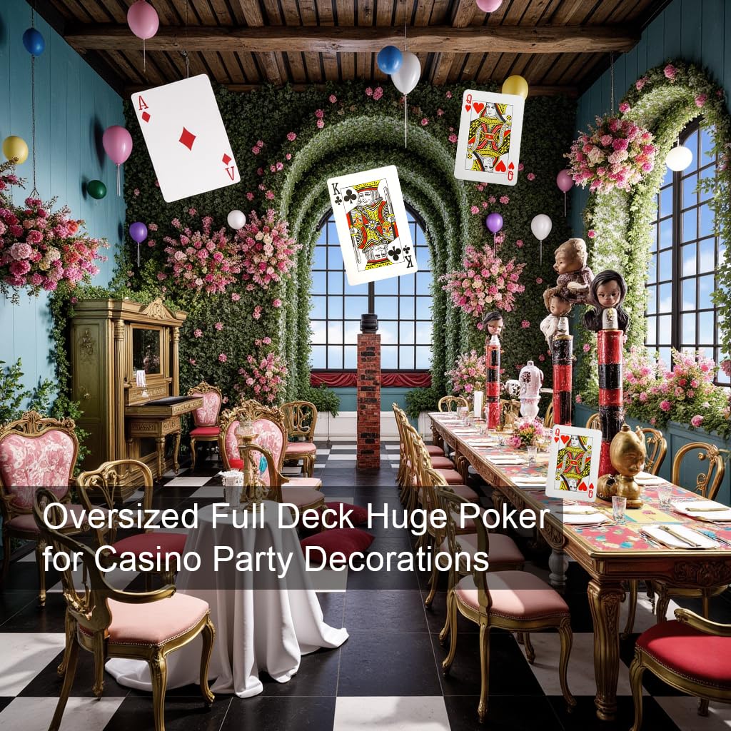 Jumbo Playing Cards, Gigantic Playing Cards - Oversized Cards Extra Large Deck of Cards for Family Game Nights and Casino Party Decor. Ideal