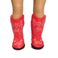 American Fashion World Red Eagle Cowboy Western Boots for 18 Inch Dolls - Doll Shoes Accessory