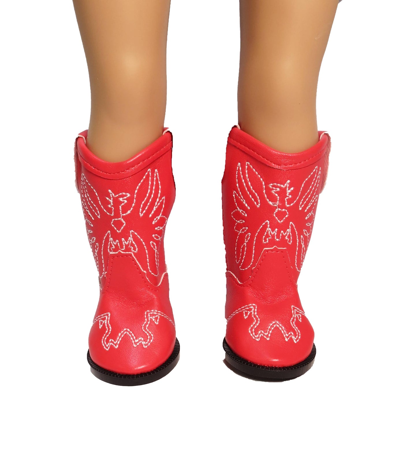 American Fashion World Red Eagle Cowboy Western Boots for 18 Inch Dolls - Doll Shoes Accessory