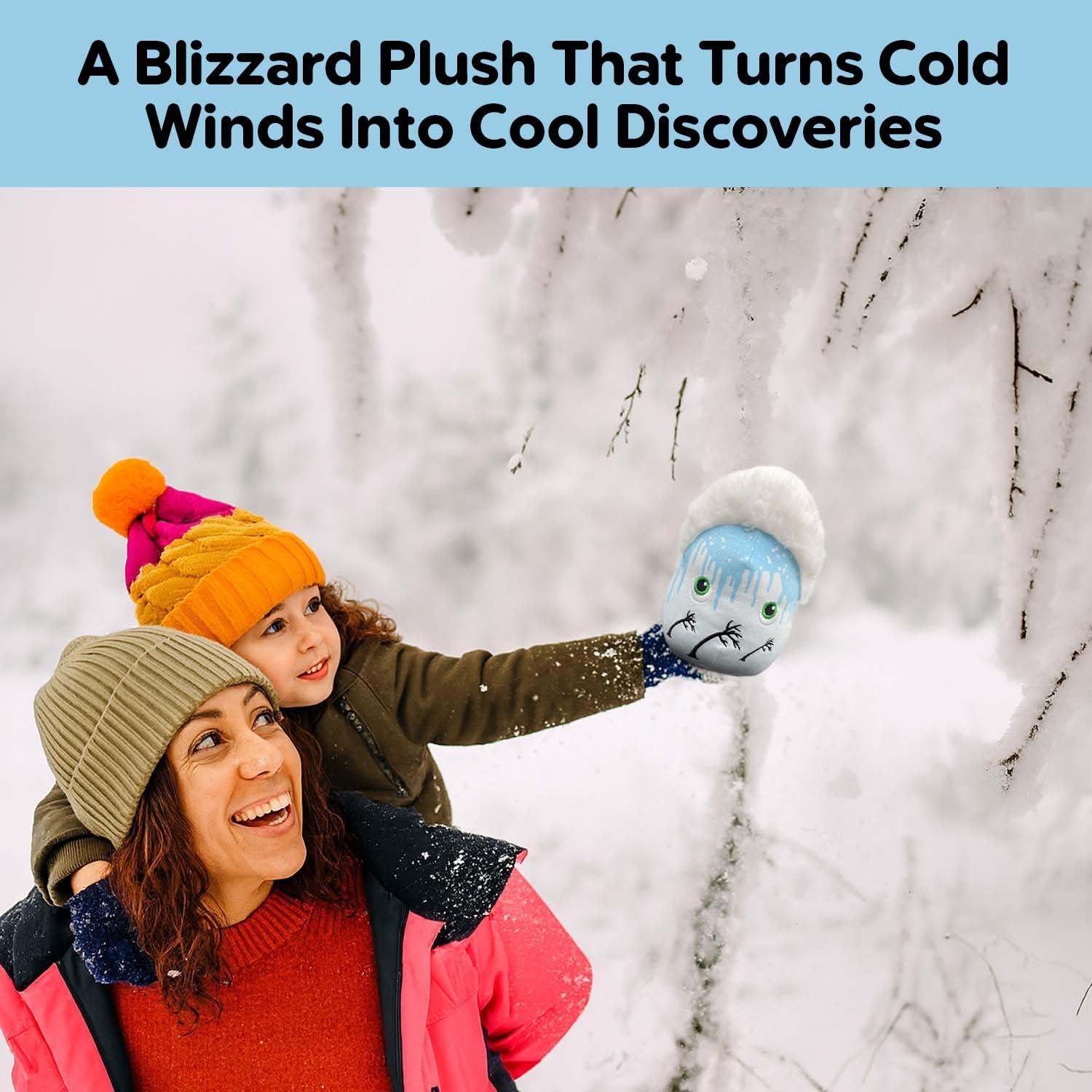 Thunderheads Blizzard Plushie, Educational Storm Plush with Fun Fact Card, Soft Collectible Toy for Earth Science, Sustainable STEM Tool and Weather