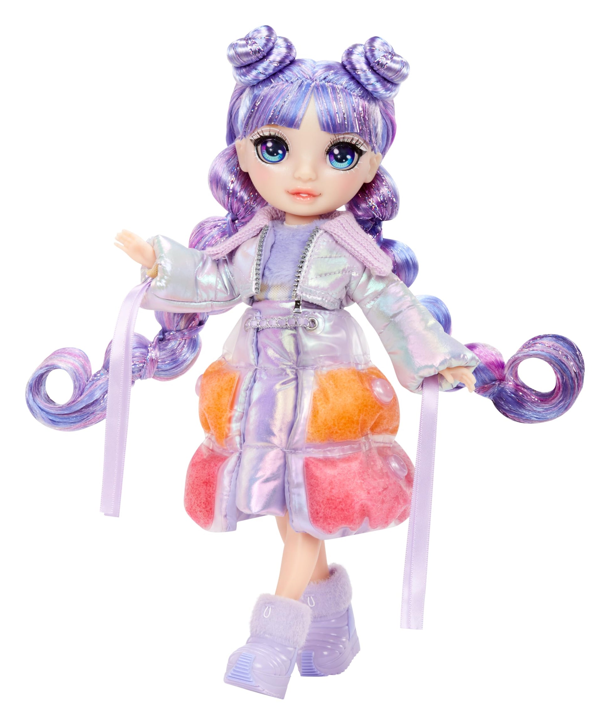 Rainbow High Winter Wonderland Violet - Purple 11” Fashion Doll with Magic Snow Hidden in Fashion That Puffs Up with Water, and Snowman Kit, for Kids