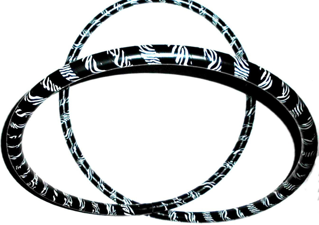 Anjbo Creations 38 Inch Dance Hoop, Travel Collapsible Weighted Hula Hoop, Black & White Zebra Print, Fitness Workout Hula Hoop - Size 38" Diameter