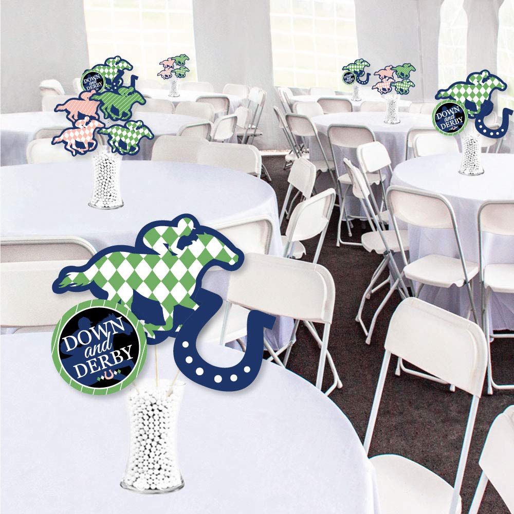 Big Dot of Happiness Kentucky Horse Derby - Horse Race Party Centerpiece Sticks - Showstopper Table Toppers - 35 Pieces
