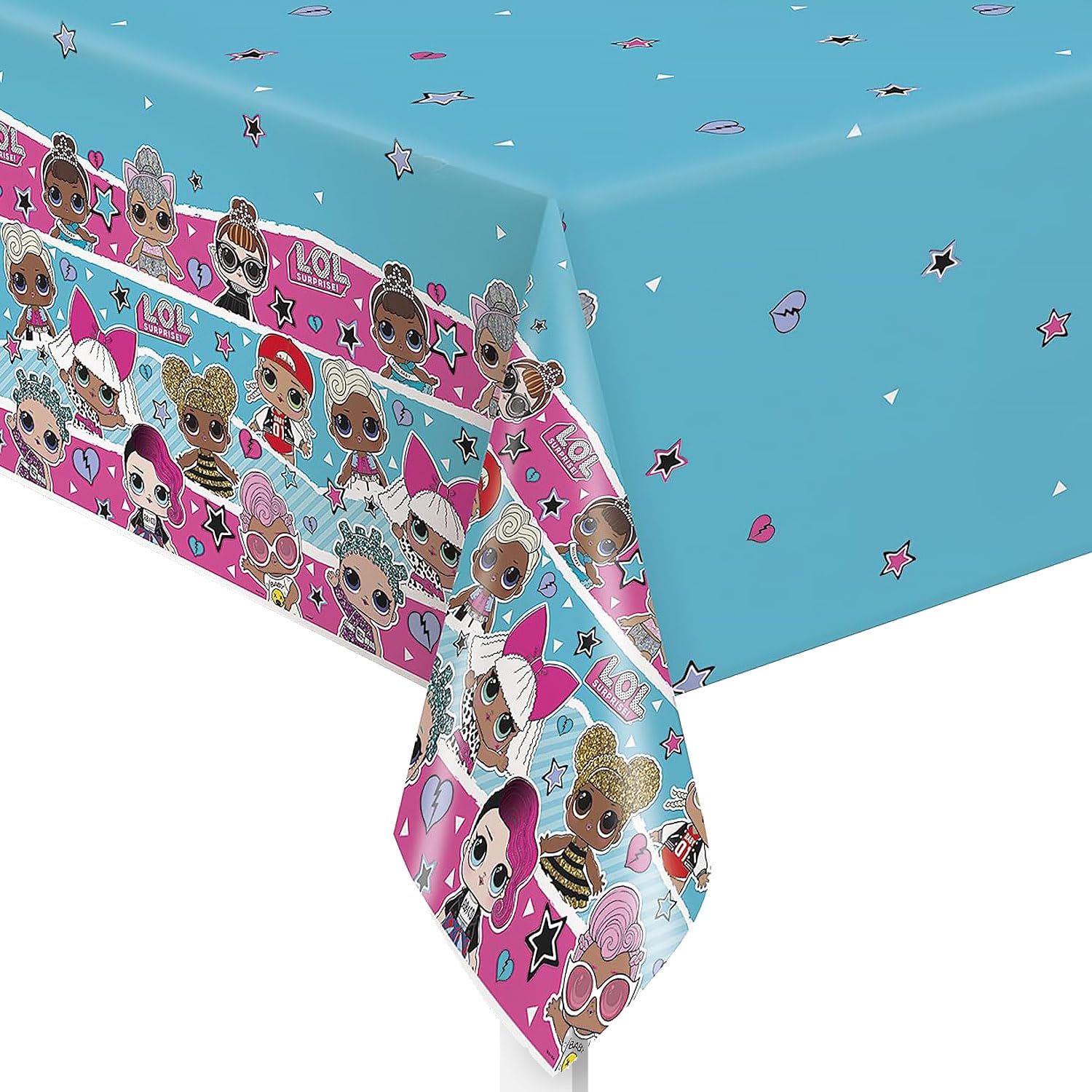 Multicolor LOL Surprise Rectangular Plastic Table Cover - 54"x84" (1 Count) | Durable & Easy-to-Clean, Perfect for Kids Birthday Parties & Special
