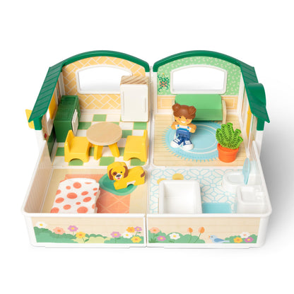Melissa & Doug Cheery Lane Modular Play House & Figures, Wooden Play Set