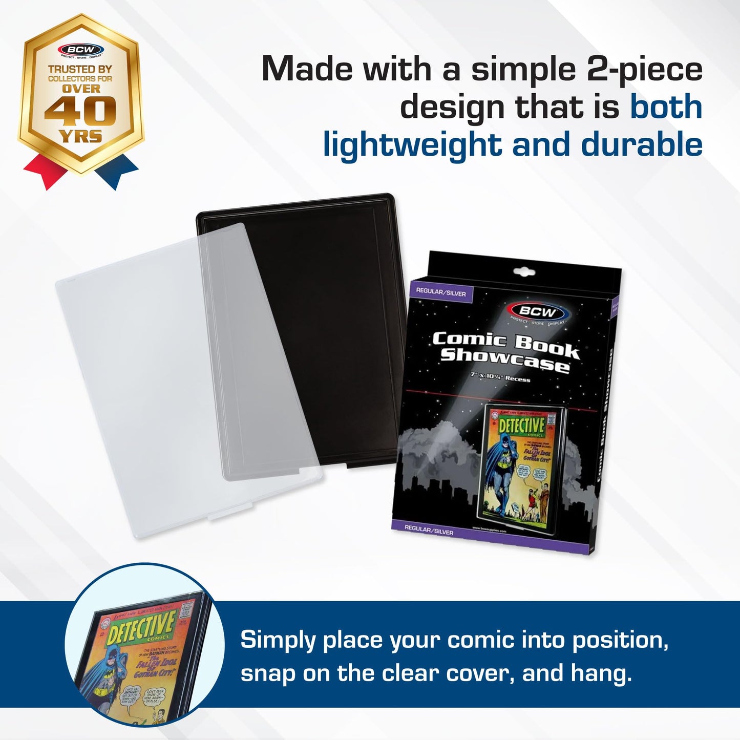BCW Comic Book Showcase Frame - 1 Pack | Current/Modern Age Display Case | Wall-Mount Holder for Comics