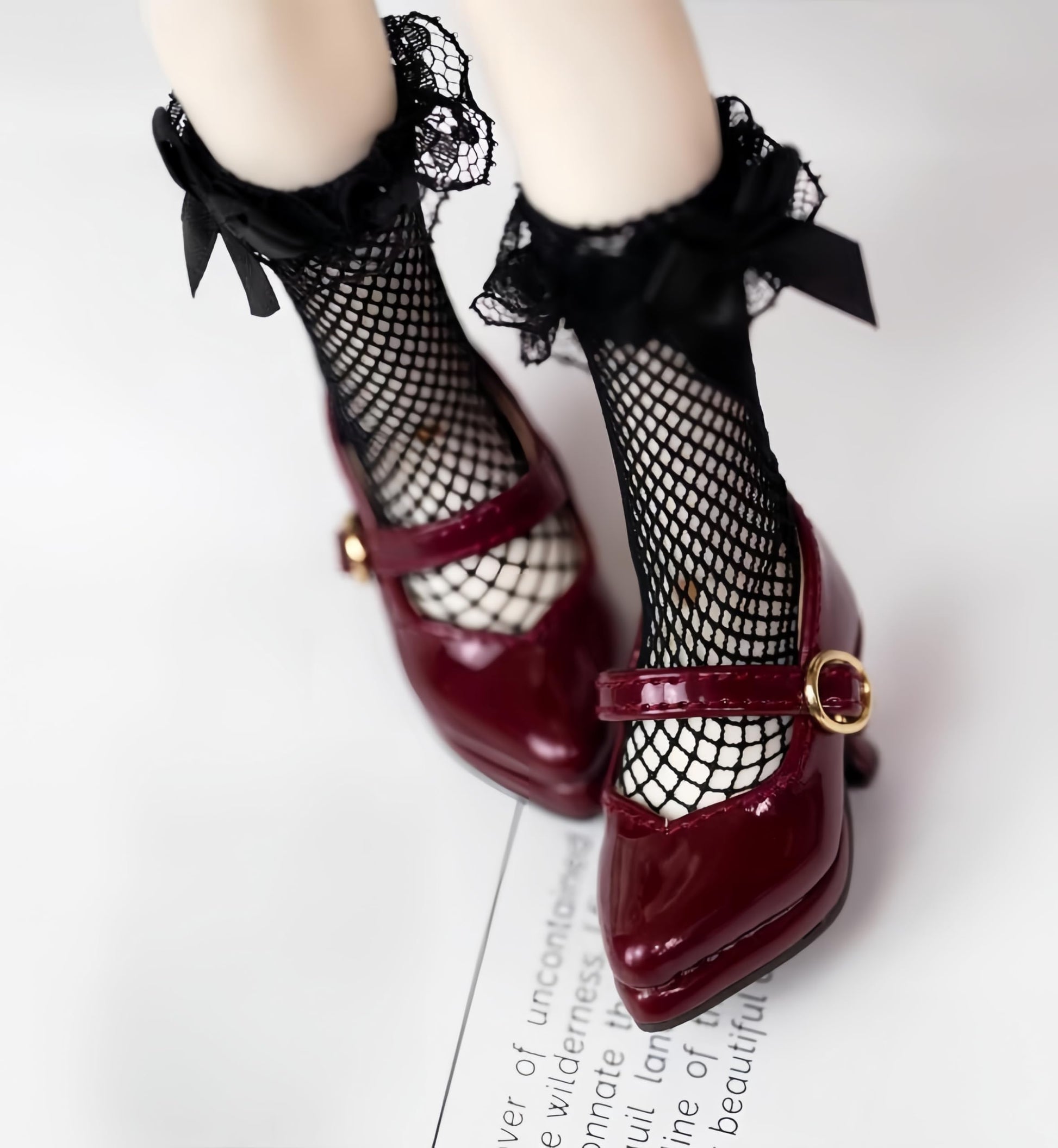 YHYQiFei BJD Doll Shoes Carefully Crafted Fashion High Heels for 1/3 1/4 1/6 11.8 18 24 inch BJD Doll Gifts for Doll Lovers (Glossy Red, 1/3)