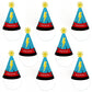 Big Dot of Happiness Bam Superhero - Cone Happy Birthday Party Hats for Kids and Adults - Set of 8 (Standard Size)