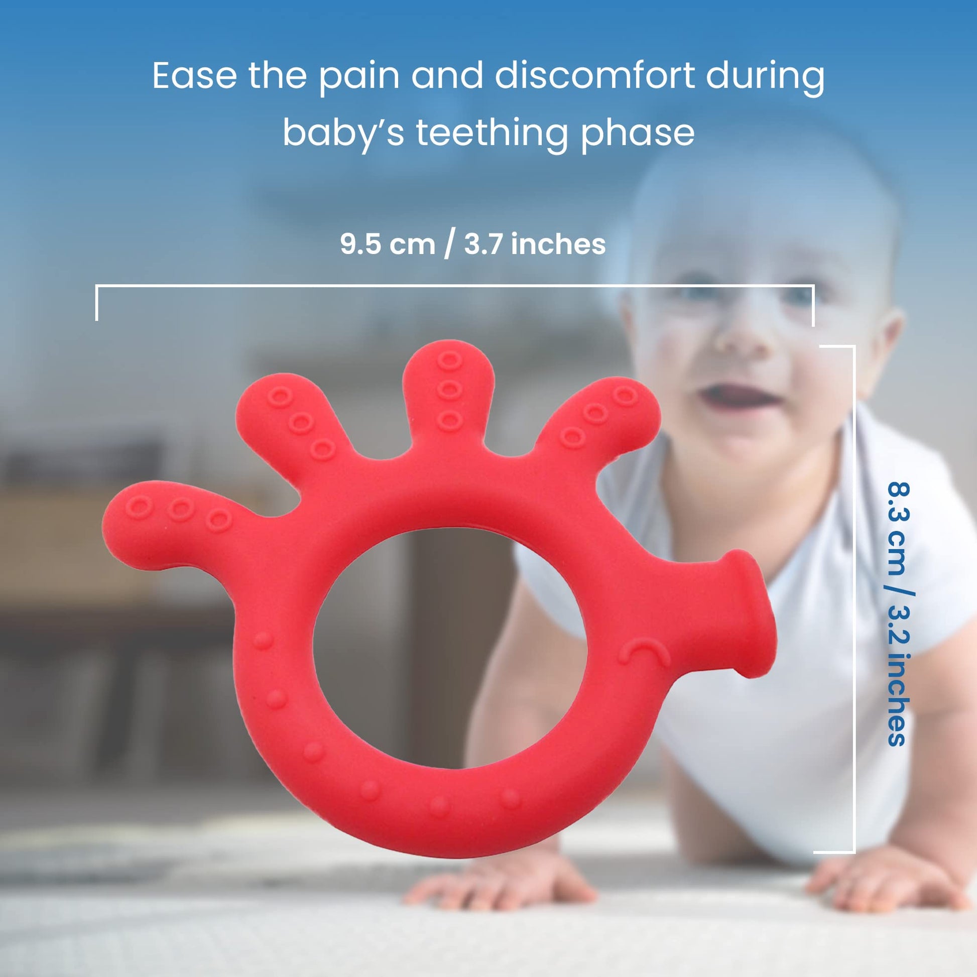 Gadgetime USA Silicone Baby Finger Teether Toy - Handheld Teething Relief Toy for Babies, Toddlers, Infants, Girls & Boys - Baby Chew Toy