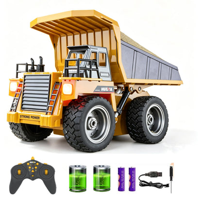 HuiNa Remote Control Dump Truck RC Truck Construction Vehicle Truck Toys with Rechargeable Battery for Toddlers Kids Boys and Girls