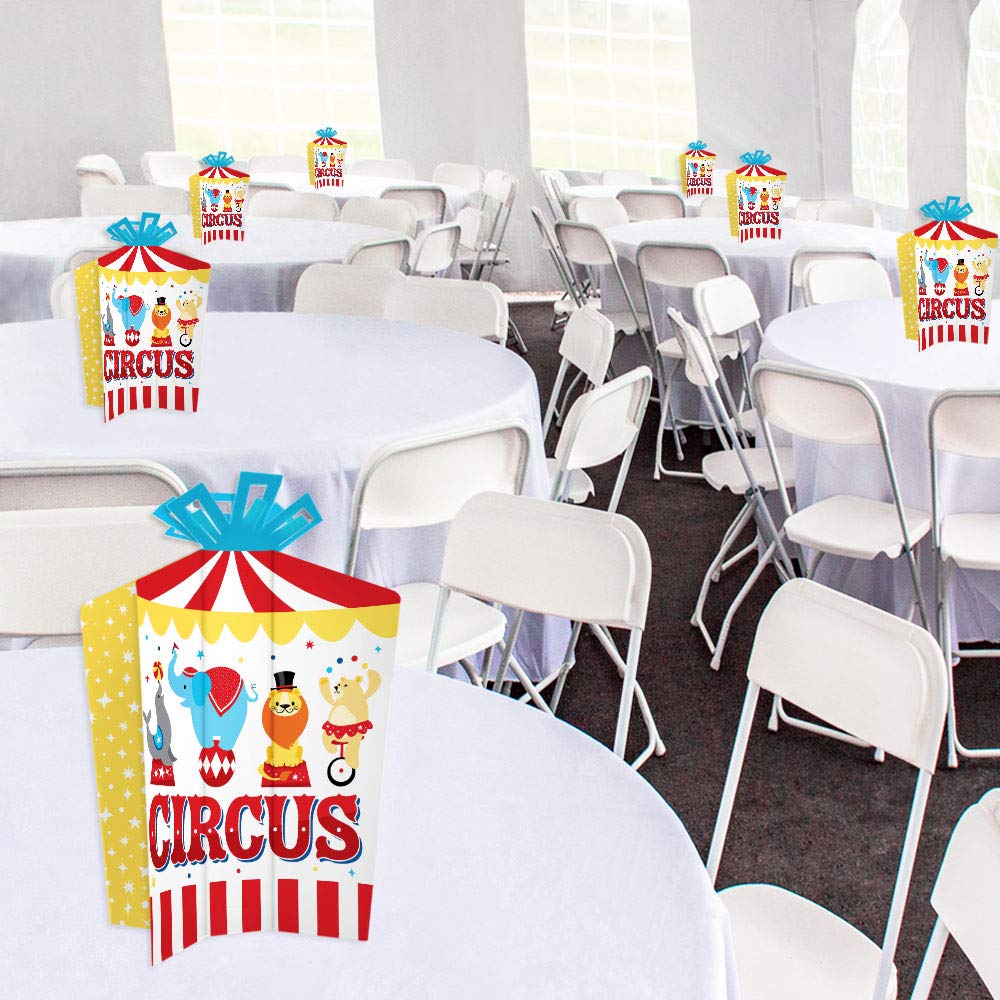 Big Dot of Happiness Carnival - Step Right Up Circus - Table Decorations - Carnival Themed Party Fold and Flare Centerpieces - 10 Count