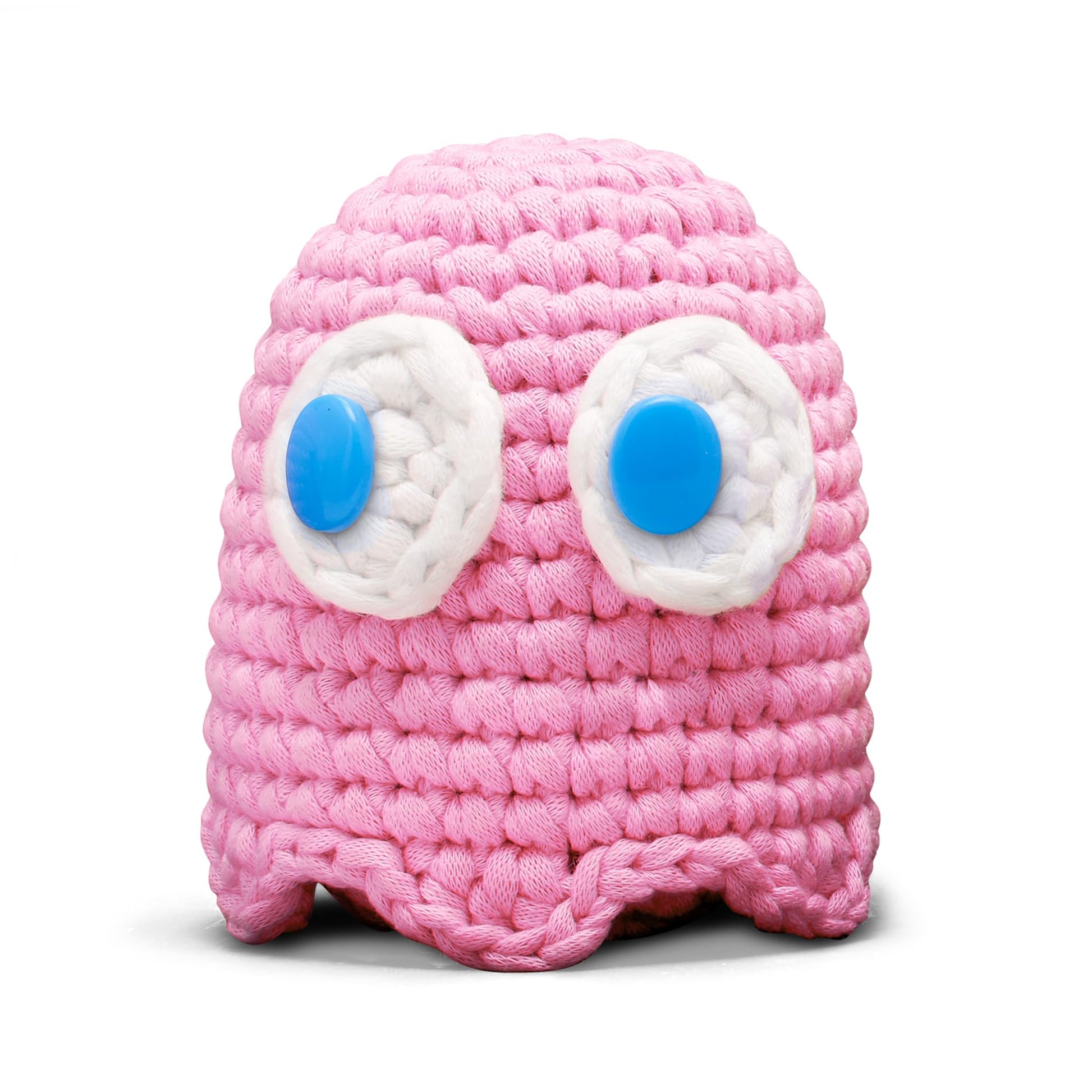 The Woobles Pinky Crochet Kit for Beginners - Officially Licensed PAC-MAN Ghost Amigurumi Kit, As Seen on Shark Tank, 4-in Plush, Ages 12+