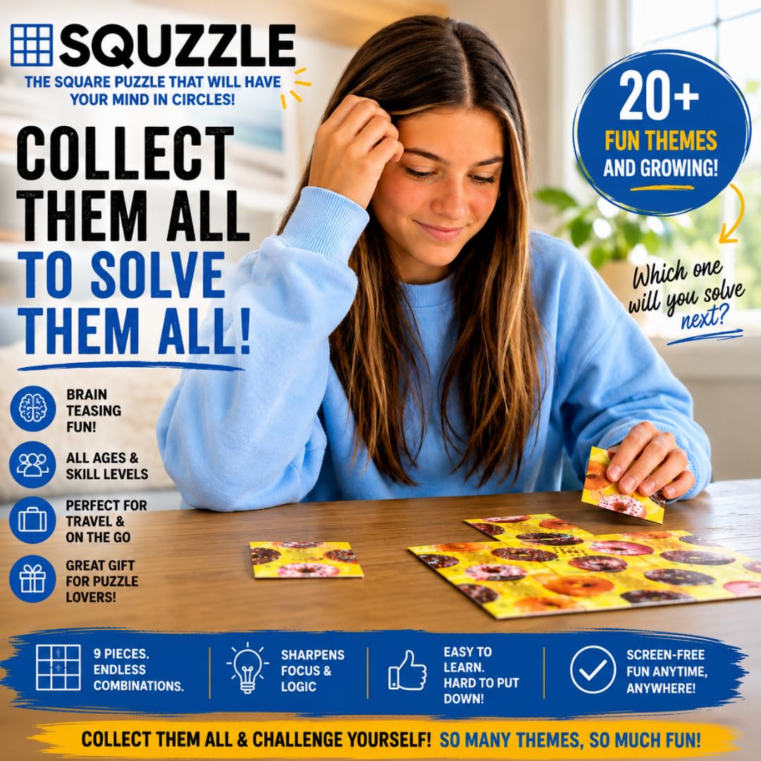 Squzzle Puzzle Brain Teaser | Screen-Free Mind Game | Great for Classrooms & Travel, Collect All Designs (Instruments (Travel Pouch))