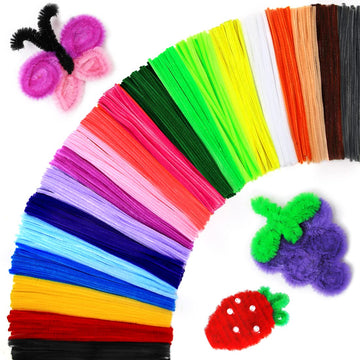 Praisebank Pipe Cleaners,200pcs 20 Multi-Colored Chenille Stems for DIY Projecets, Arts & Crafts Supplies for Festival Party Decorations