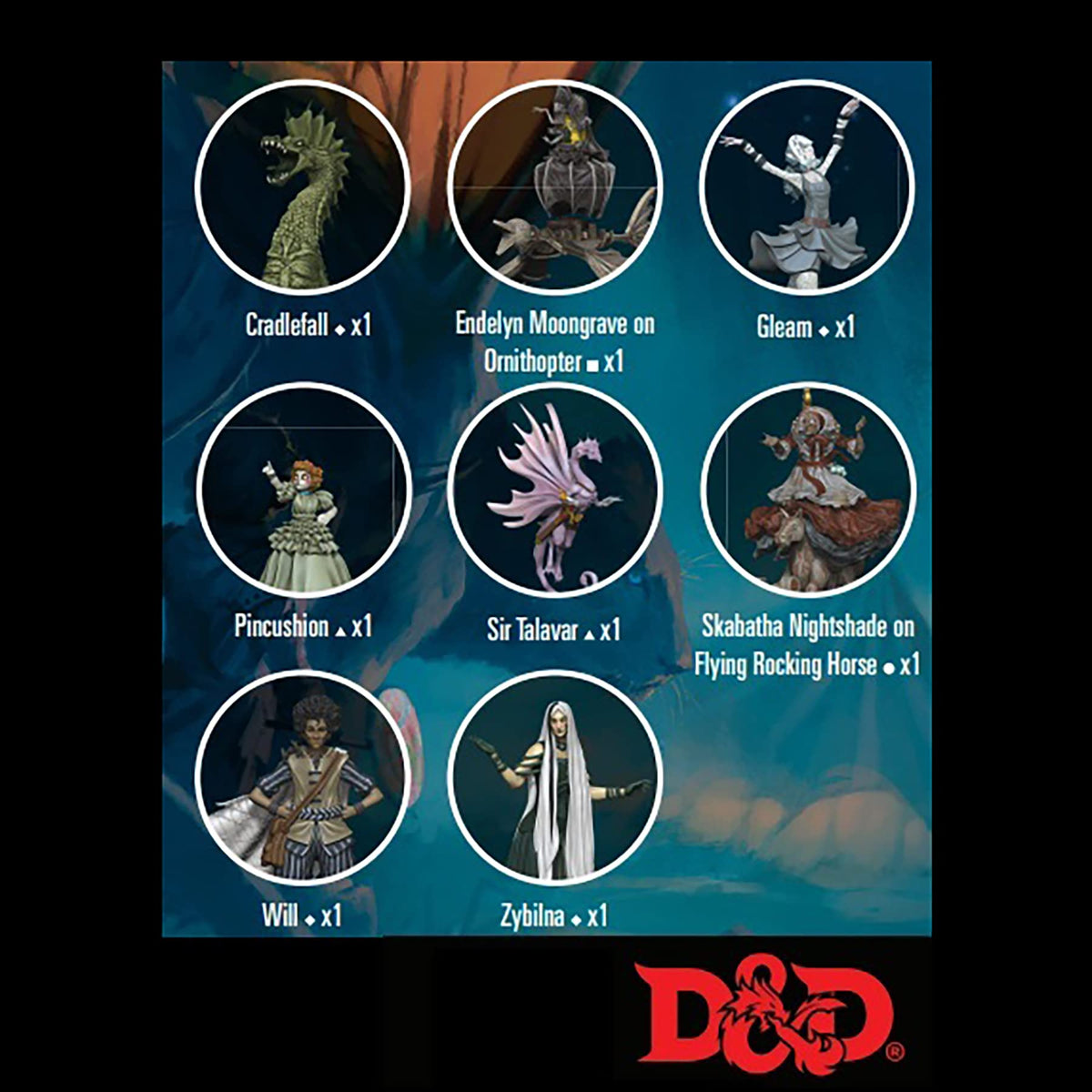 WizKids D&D Idols of The Realms: The Wild Beyond The Witchlight : 2D Set 2 - 20pc Dungeons & Dragons 2D Acrylic Miniatures - RPG