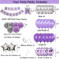 Purple and Silver Birthday Decorations for Women Lavender Party Decor Kit for Her Including Happy Birthday Banner Pompom Flower Foil Balloons Confetti