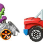 Hot Wheels RacerVerse Toy Cars 2-Pack, Set of 2 Die-Cast Vehicles with Character Driver, Optimized for Track Performance : Spider Man & Green Goblin