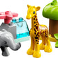 LEGO DUPLO Wild Animals of Africa 10971, Animal Toys for Toddlers, Girls & Boys Ages 2 Plus Years Old, Learning Toy with Baby Elephant & Giraffe