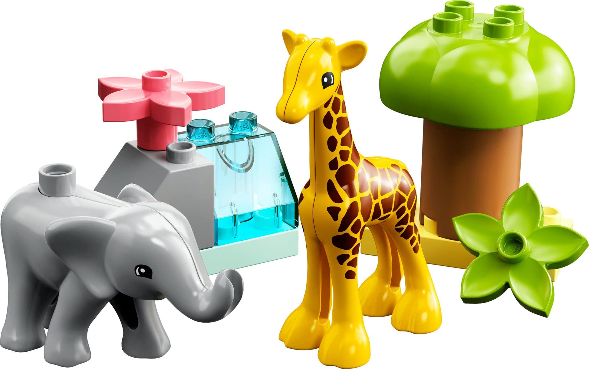LEGO DUPLO Wild Animals of Africa 10971, Animal Toys for Toddlers, Girls & Boys Ages 2 Plus Years Old, Learning Toy with Baby Elephant & Giraffe
